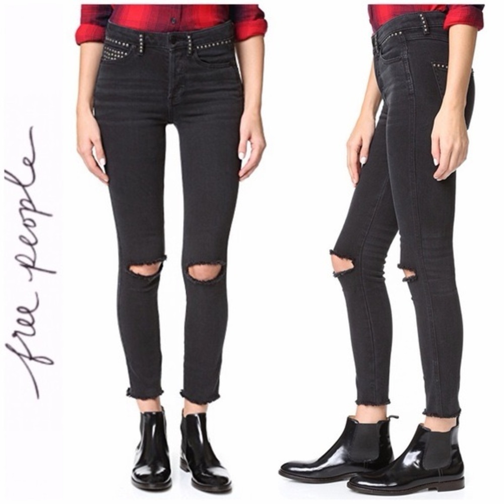 FREE PEOPLE | Payton Studded Ripped Skinny Jean